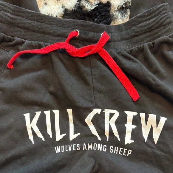 Kill Crew women's Black Joggers with Red Drawstring - Picture 3 of 4